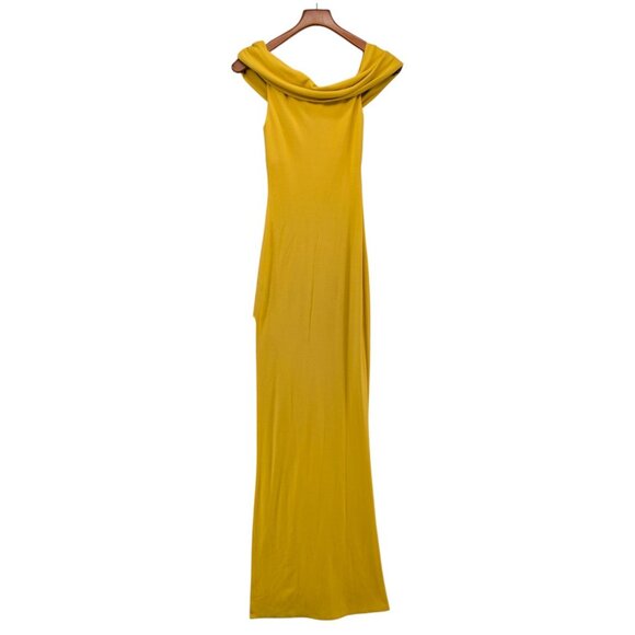 Lovers Friends Maxi Dress Marigold Gown One Shoulder Jersey Slit Bodycon Size XS - Picture 10 of 15